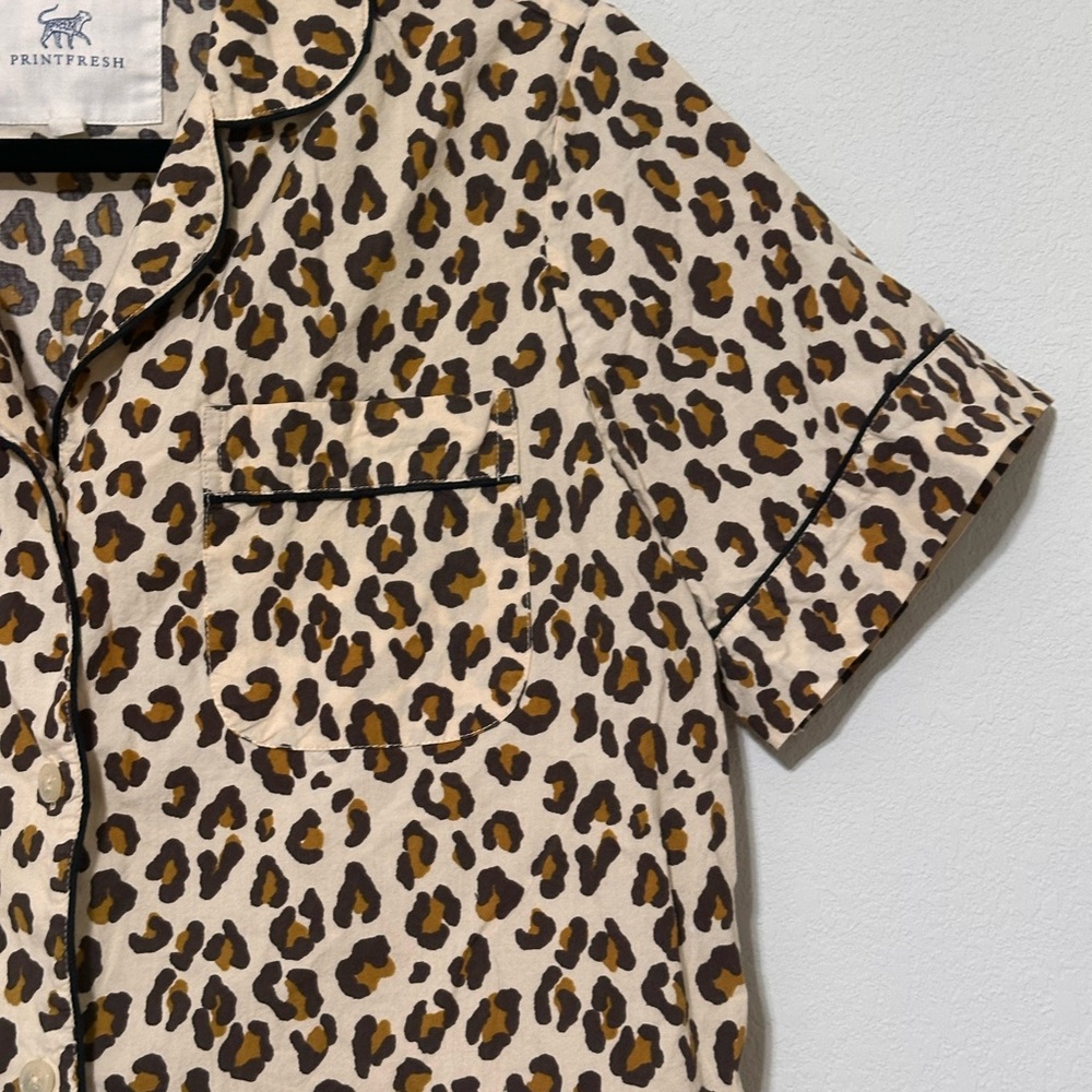 Printfresh Leopard Print Short Sleeve 2pc Pajama … - image 3